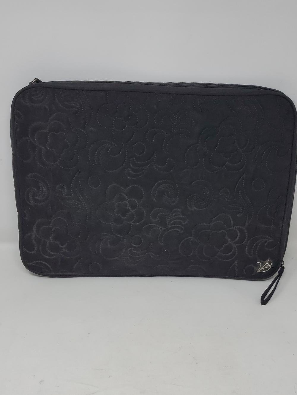Vera Bradley Black Sleeve with Green and White Floral Padded Lining